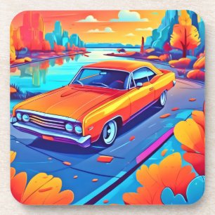 Colourful Classic Ride Design Coaster