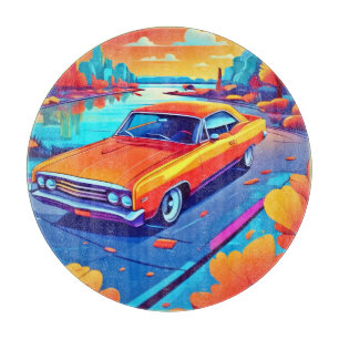Colourful Classic Ride Design Cutting Board