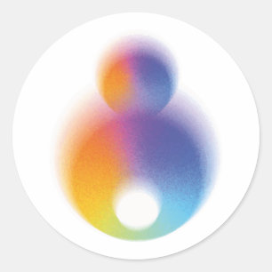 colourful classic round sticker