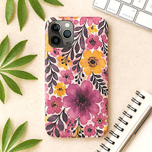 Colourful Classy Delicate Watercolor Flowers iPhone 11Pro Max Case