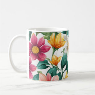 Colourful Classy Fun Floral Spring Flower Pattern  Coffee Mug