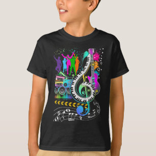 Colourful Clef Music Note Musician Pianist T-Shirt