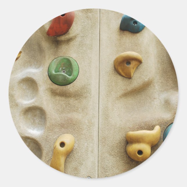 Colourful Climbing Wall Rocks Classic Round Sticker (Front)