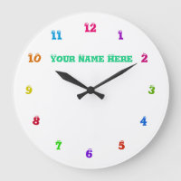 Colourful Clock Custom Text Your Fonts and Colours