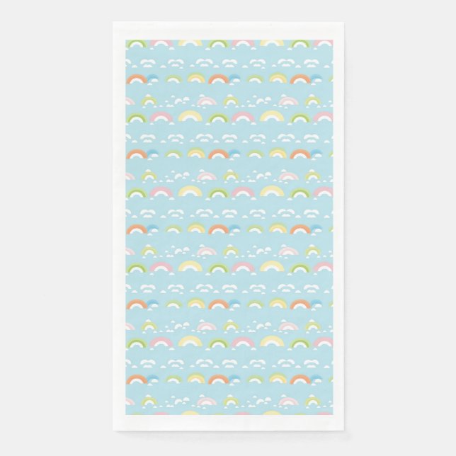 Colourful Cloud and Rainbow Seamless Napkin (Front)
