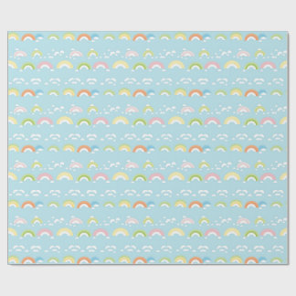 Colourful Cloud and Rainbow Seamless Wrapping Paper