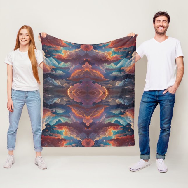 Colourful Cloud Pattern Fleece Cosy & Stylish Home (In Situ)