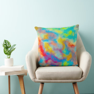 Colourful clouds cushion