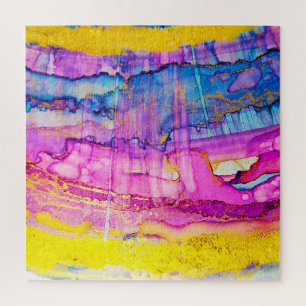 Colourful clouds macro, ink splatter. jigsaw puzzle