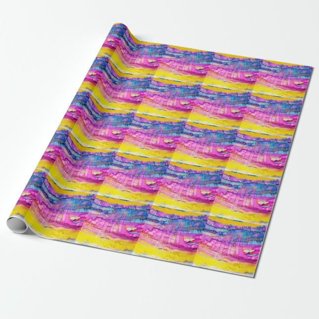 Colourful clouds macro, ink splatter. wrapping paper (Unrolled)