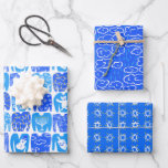 Colourful Clouds Rain Ugly Hanukkah Sweaters Blue Wrapping Paper Sheet<br><div class="desc">Hope you like this hand made paper variety pack.  Check out my shop for lots more colours and patterns and let me know if you'd like something customised.</div>