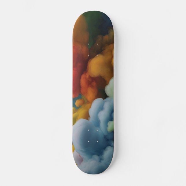 Colourful Clouds Skateboard (Front)