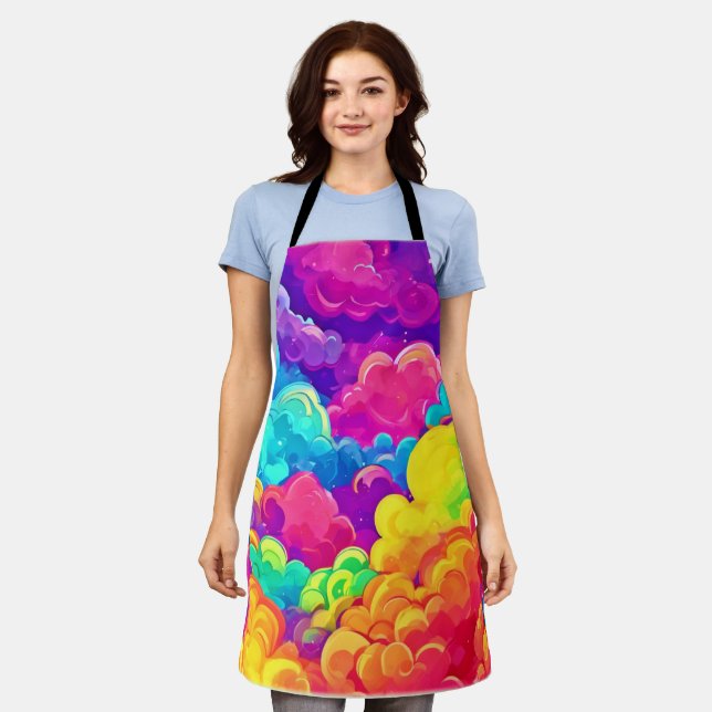Colourful Cloudscape Art Apron (Worn)