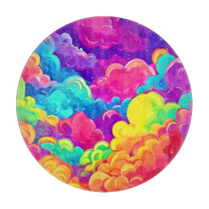 Colourful Cloudscape Art Cutting Board