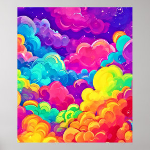 Colourful Cloudscape Art Poster