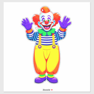 Colourful Clown Character In Bright Costume