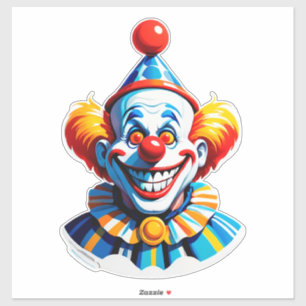 Colourful Clown Character In Bright Costume