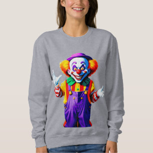 Colourful Clown Character In Bright Costume Sweatshirt