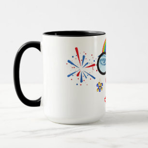 Colourful clown mug