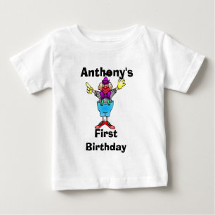 Colourful Clown Personalised Baby Tee