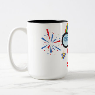 Colourful clown Two-Tone coffee mug
