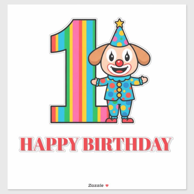 Colourful Clown With Rainbow Number (Sheet)