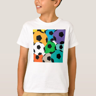 Colourful cluster of soccer balls T-Shirt