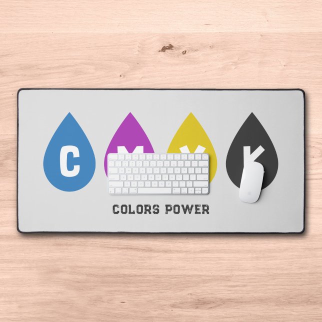 Colourful CMYK Ink Drops Desk Mat (Colorful CMYK Ink Drops Desk Mat)