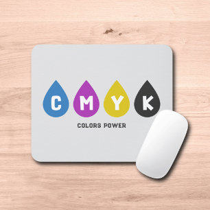 Colourful CMYK Ink Drops Mouse Pad