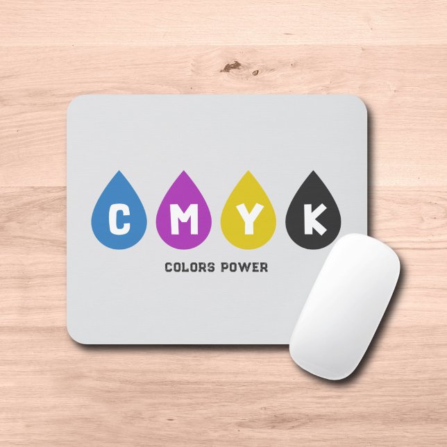 Colourful CMYK Ink Drops Mouse Pad (Colorful CMYK Ink Drops Mouse Pad)