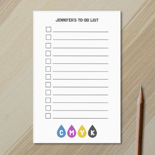 Colourful CMYK Ink Drops To-Do List  Post-it Notes
