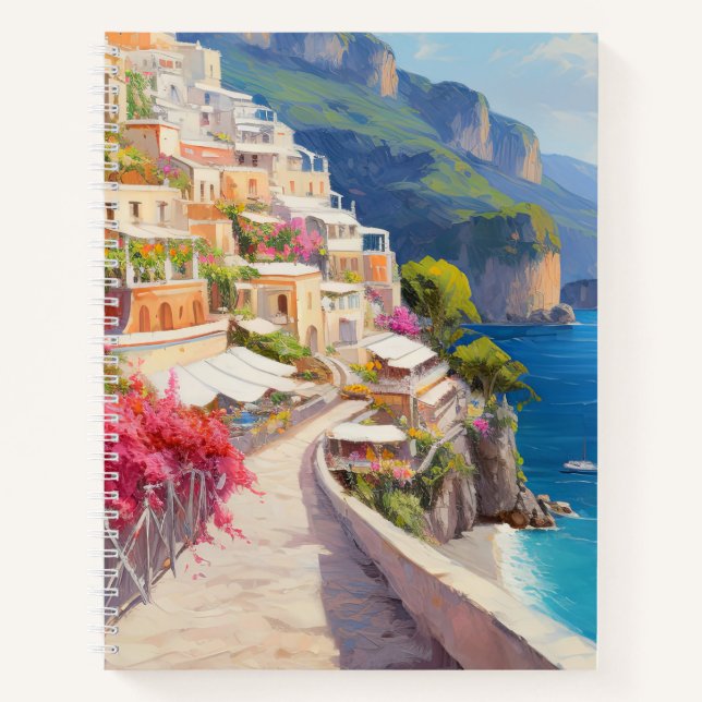 Colourful Coastal Escape Spiral Notebook (Front)