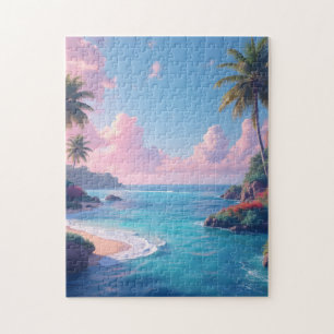 Colourful coastal inlet morning jigsaw puzzle