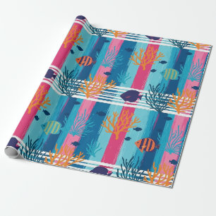 Colourful Coastal Sea Life Pattern (11) Wrapping Paper