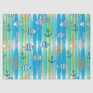 Colourful Coastal Sea Life Pattern (13) Tissue Paper