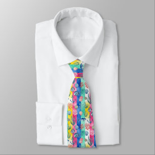 Colourful Coastal Sea Life Pattern (6) Tie