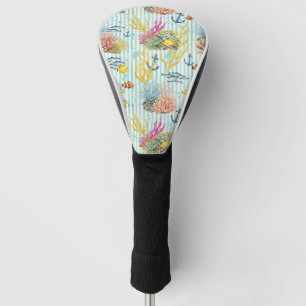 Colourful Coastal Sea Life Pattern (8) Golf Head Cover
