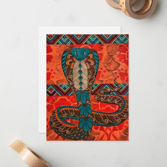 Colourful Cobra Card (Front/Back In Situ)