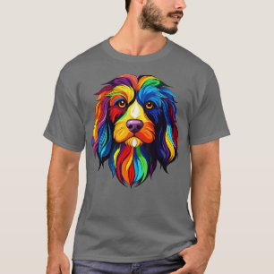 Colourful Cockapoo Art Dog Face T-Shirt