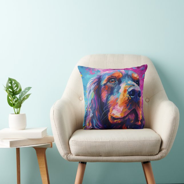 Colourful Cocker Spaniel Cushion (Chair)