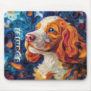 Colourful Cocker Spaniel Paper Quilling Portrait Mouse Mat