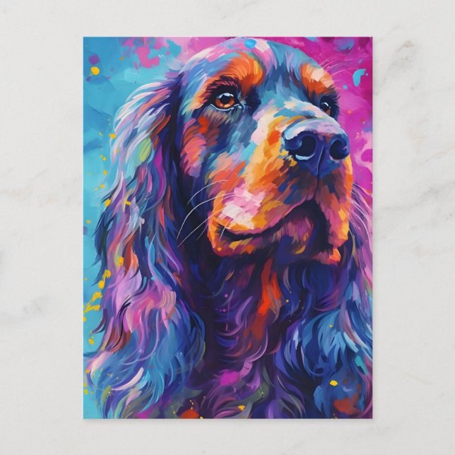 Colourful Cocker Spaniel Postcard (Front)