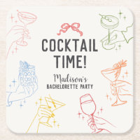 Colourful Cocktail Party Retro Bachelorette Party