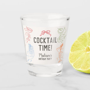 Colourful Cocktail Party Retro Birthday Favours Shot Glass