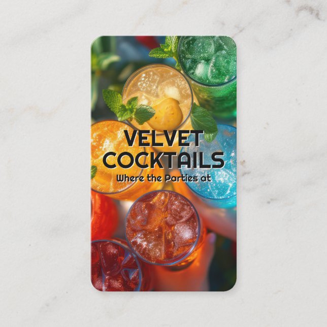 Colourful Cocktail | Top View Business Card (Front)