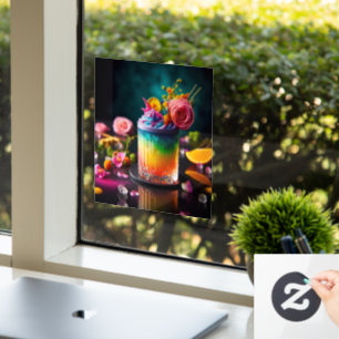 Colourful cocktail window cling