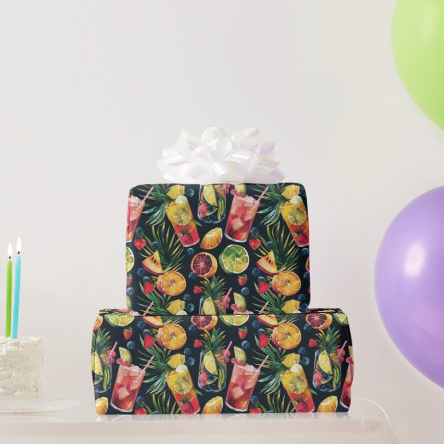 Colourful Cocktails Wrapping Paper (Party Gifts)