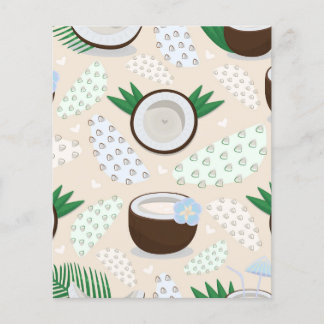 Colourful coconut pattern flyer