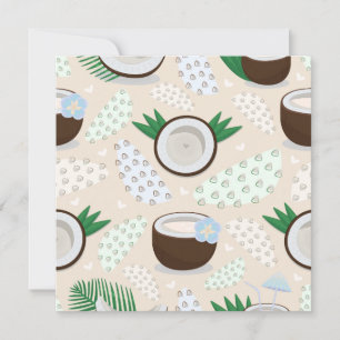 Colourful coconut pattern invitation