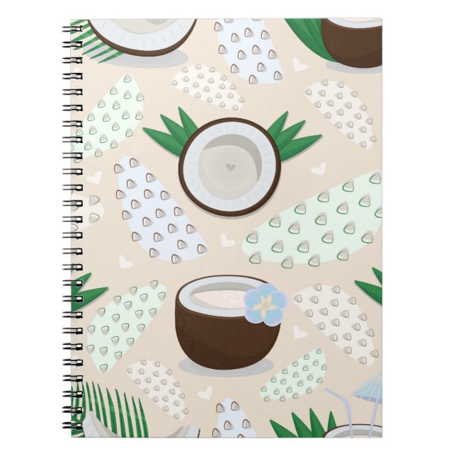 Colourful coconut pattern notebook (Front)